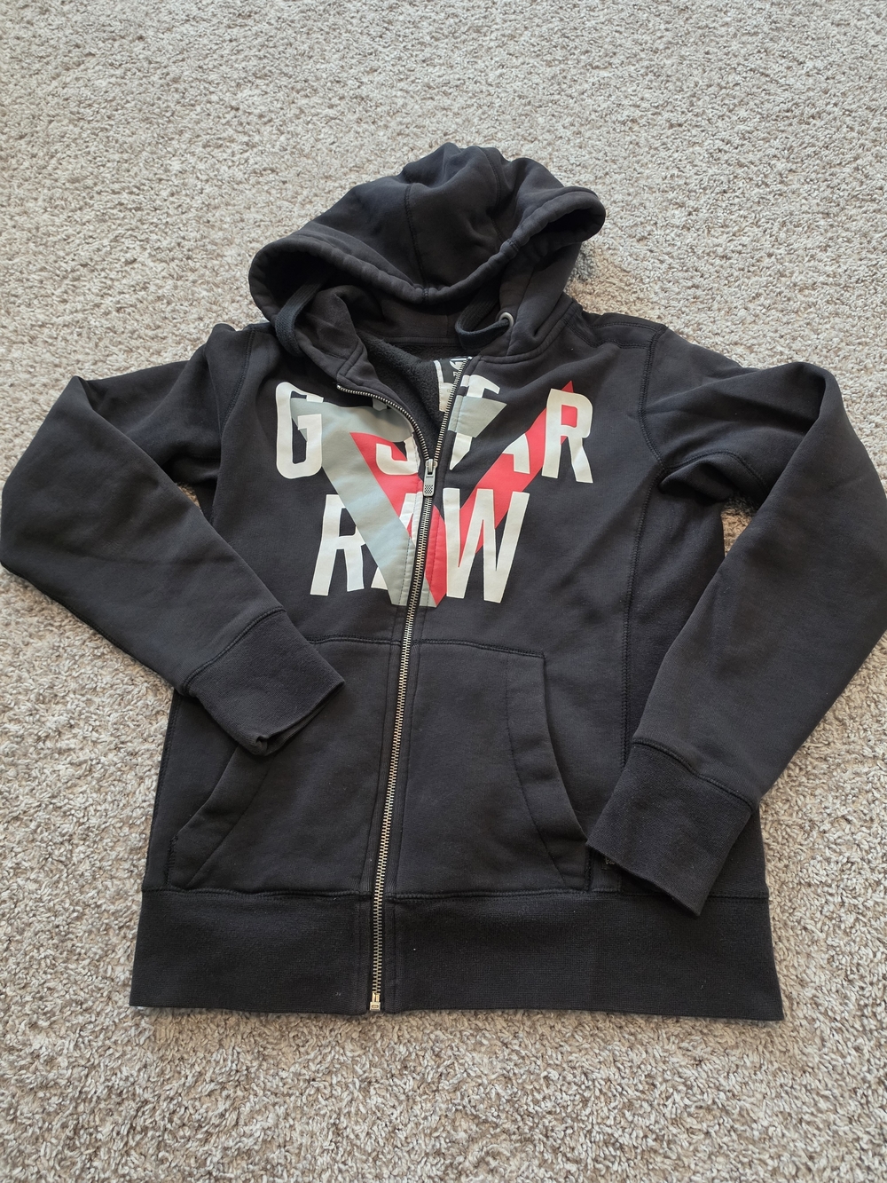 G-Star Mens Size Small Black Zip-Up Hoodie